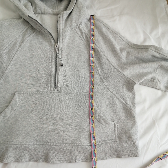 Lululemon Scuba Oversized 1/2 Zip Hoodie Heathered Core Ultra Light Gray M/L - Picture 15 of 16